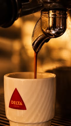 Espresso a sair da máquina para a chávena